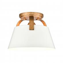 ELK Home Plus 90190/1 - Jepson 9.5'' Wide 1-Light Semi Flush Mount - Matte White with Antique Gold