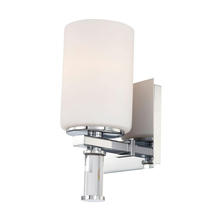 ELK Home Plus BV5001-10-15 - Crystal Vanity - 1 Light Opal White glass/ Chrome finish