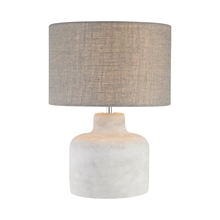 ELK Home Plus D2950 - Rockport Table Lamp in Polished Concrete with Burlap Shade - Wide