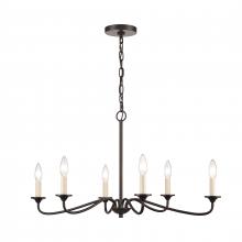 ELK Home Plus EC89689/6 - Quinn 30'' Wide 6-Light Chandelier - Old Bronze