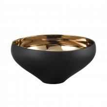 ELK Home Plus H0017-9754 - Greer Bowl - Tall Black and Gold Glazed (2 pack)