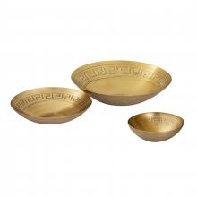 ELK Home Plus H0807-10667/S3 - Greek Key Bowl - Set of 3 Brass