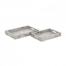 ELK Home Plus H0807-9765/S2 - Eaton Etched Tray - Set of 2 White (2 pack)