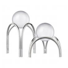 ELK Home Plus S0057-11221/S2 - Sibyl Orb Stand - Set of 2 Silver (2 pack)