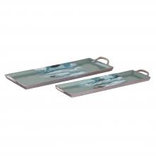 ELK Home Plus S0807-11355/S2 - Spindrift Tray - Set of 2 Seafoam Green Enamel