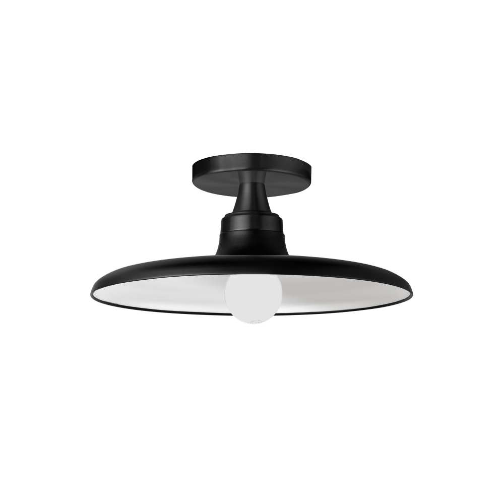 1 Light Semi-Flush Mount, Matte Black
