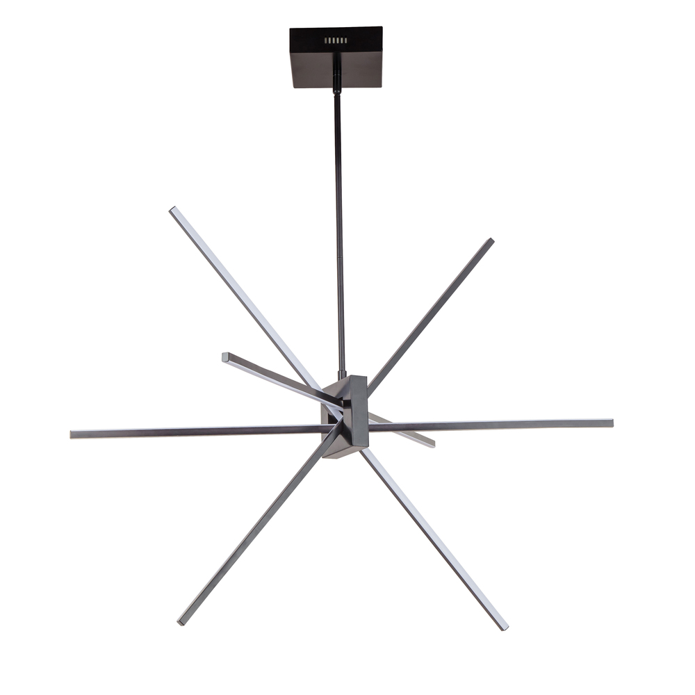 46W LED Pendant Matte Black with White Acrylic Diffuser