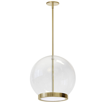 Dainolite PTS-1215LEDP-AGB - 15W Pendant,  AGB w/ CLR Glass