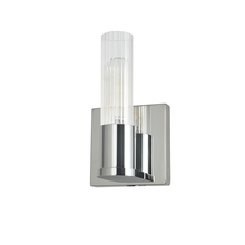 Dainolite TBE-41W-PC - 1LT Incand Wall Sconce,  PC w/ CLR Fluted Glass