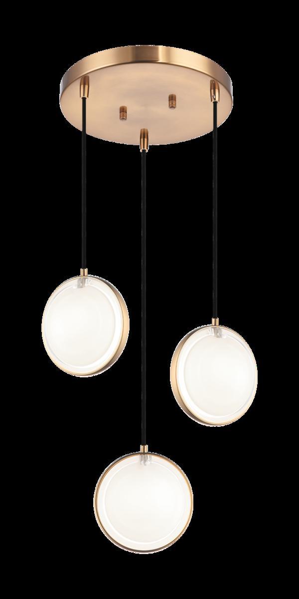 Chatoyant Aged Gold Brass Pendant