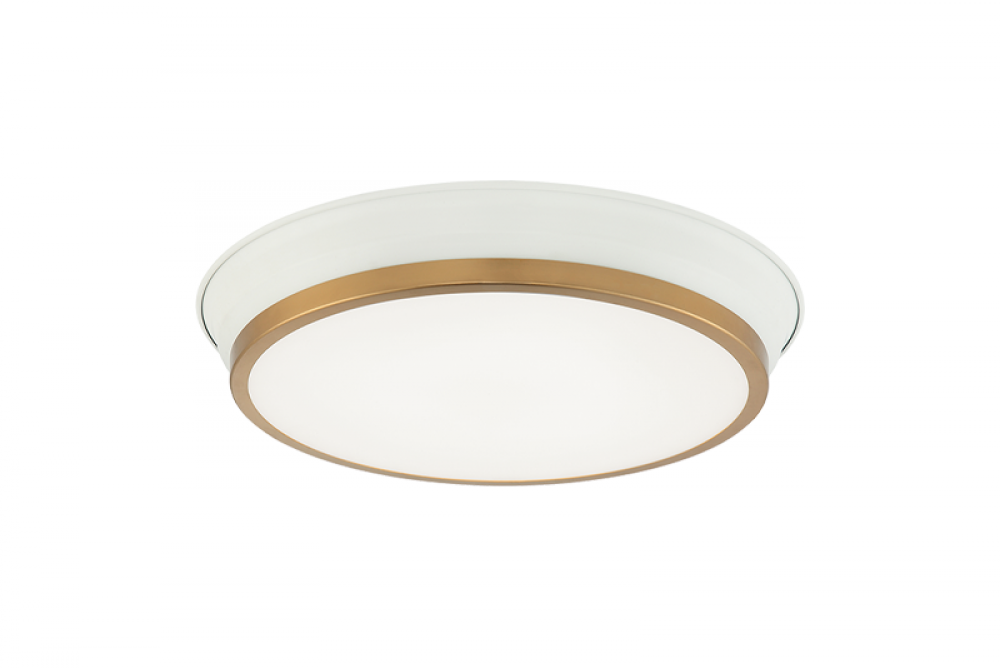 Jaxx White + Aged Gold Brass Ceiling Mount