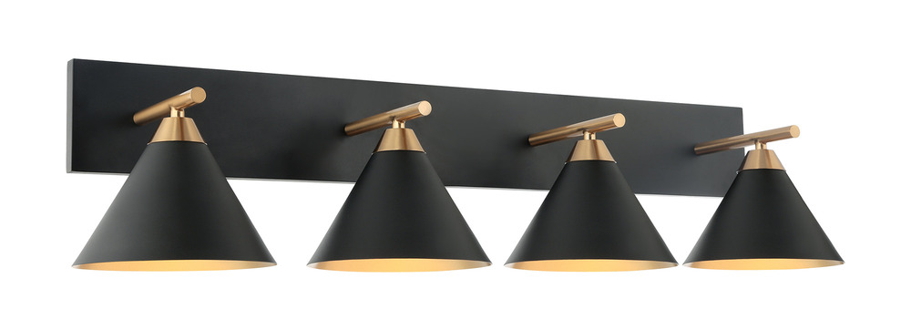 Bliss Aged Gold Brass + Matte Black Wall Sconce