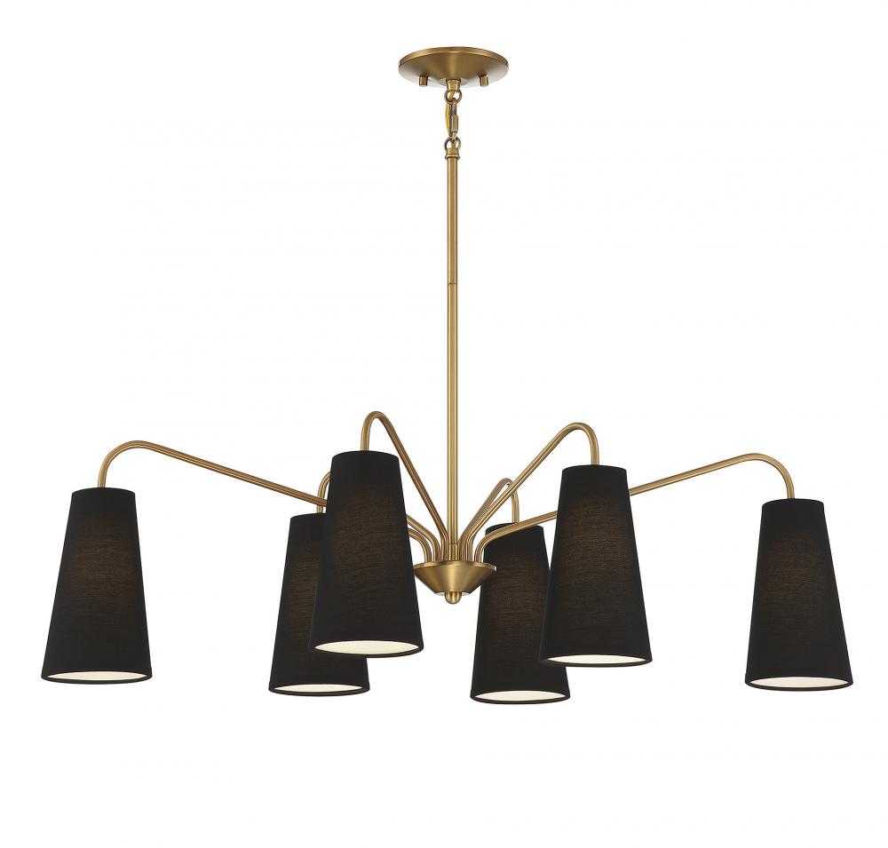 Edgewood 6-Light Linear Chandelier Warm Brass