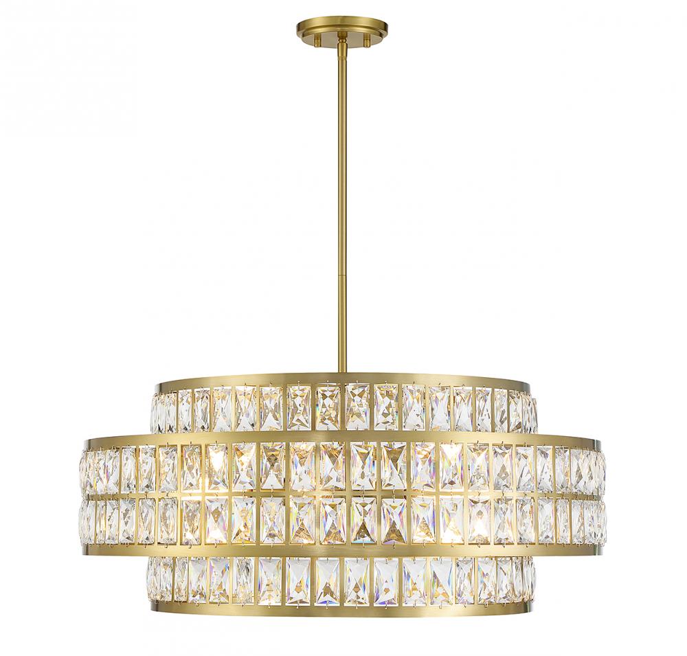 Renzo 6-Light Pendant in Warm Brass