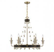 Savoy House Canada 1-3804-6-143 - Iris 6-Light Chandelier in Matte Black with Warm Brass Accents