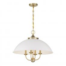 Savoy House Canada 7-1725-4-142 - Monterey 4-Light Pendant in White and Warm Brass