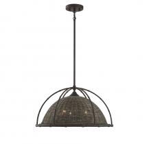 Savoy House Canada 7-7777-3-181 - Trentino 3-Light Pendant in Gunsmoke with Gray Rattan