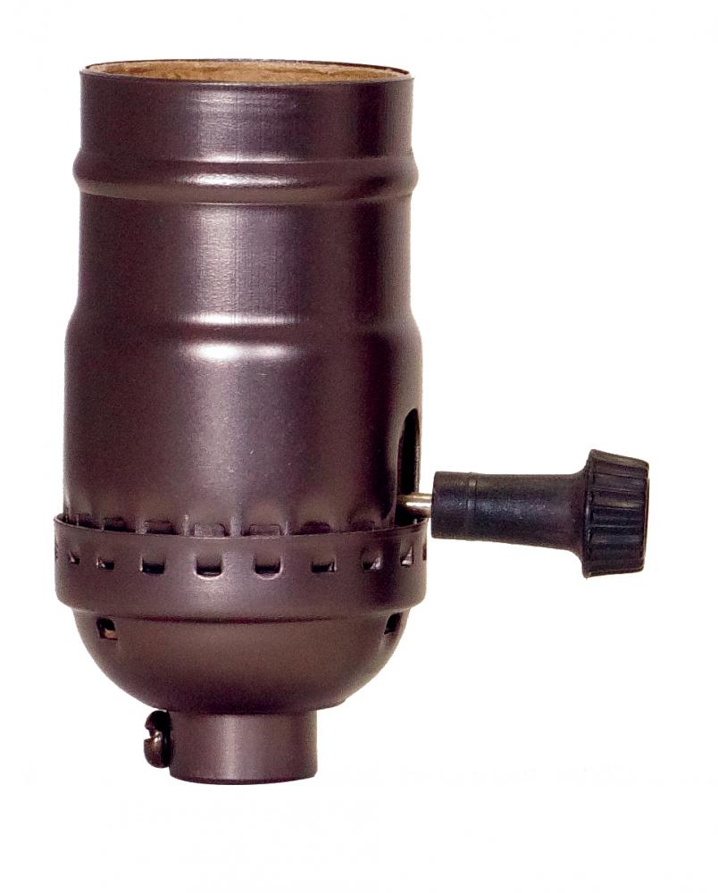 On-Off Turn Knob Socket With Removable Knob; 1/8 IPS; Aluminum; Dark Antique Brass Finish; 250W;