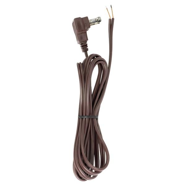 8 Foot 18/2 SPT-2 105C Flat Plug Cord Set; Brown Finish; 36" Hank; 200 Carton; Molded Plug;