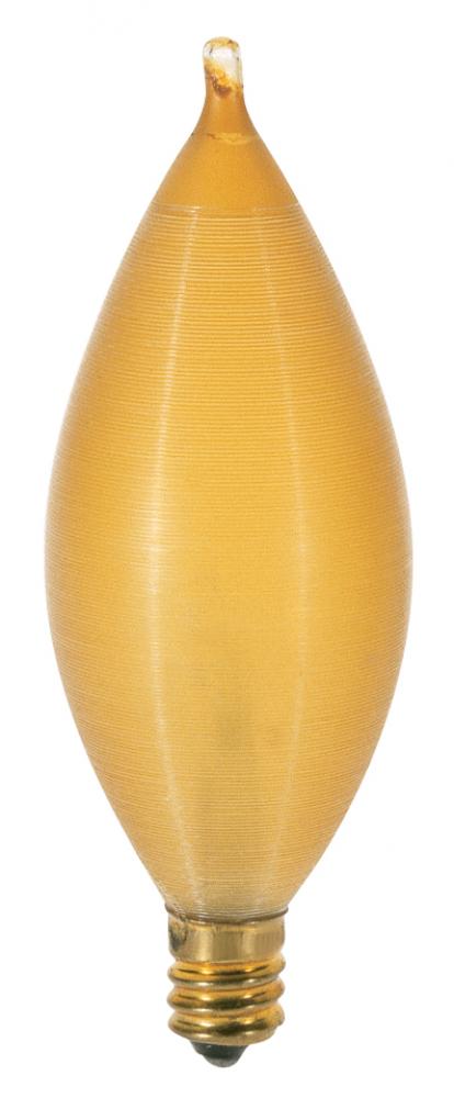 25 Watt C11 Incandescent; Spun Amber; 4000 Average rated hours; Candelabra base; 120 Volt