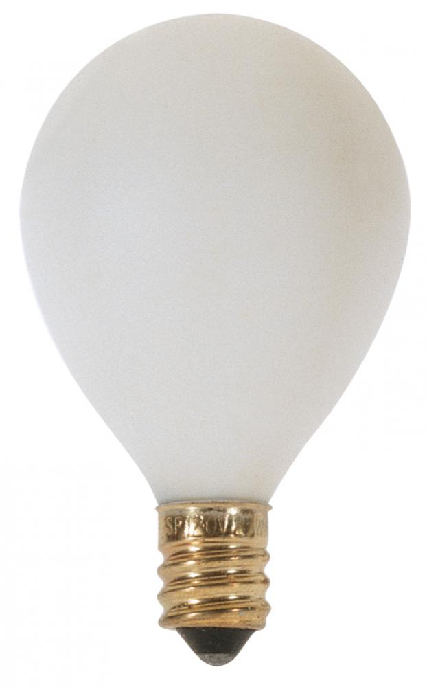 10 Watt G12 1/2 Pear Incandescent; Satin White; 1500 Average rated hours; 50 Lumens; Candelabra