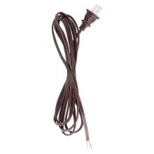 Satco Products Inc. 90/1524 - 8 Foot 18/2 SPT-1 105C Cord Set; Brown Finish; 36" Hank; 200 Carton; Molded Polarized Plug;