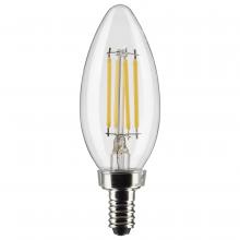 Satco Products Inc. S21267 - 4 Watt B11 LED Filament; Clear; Candelabra base; 90 CRI; 4000K; 120 Volt
