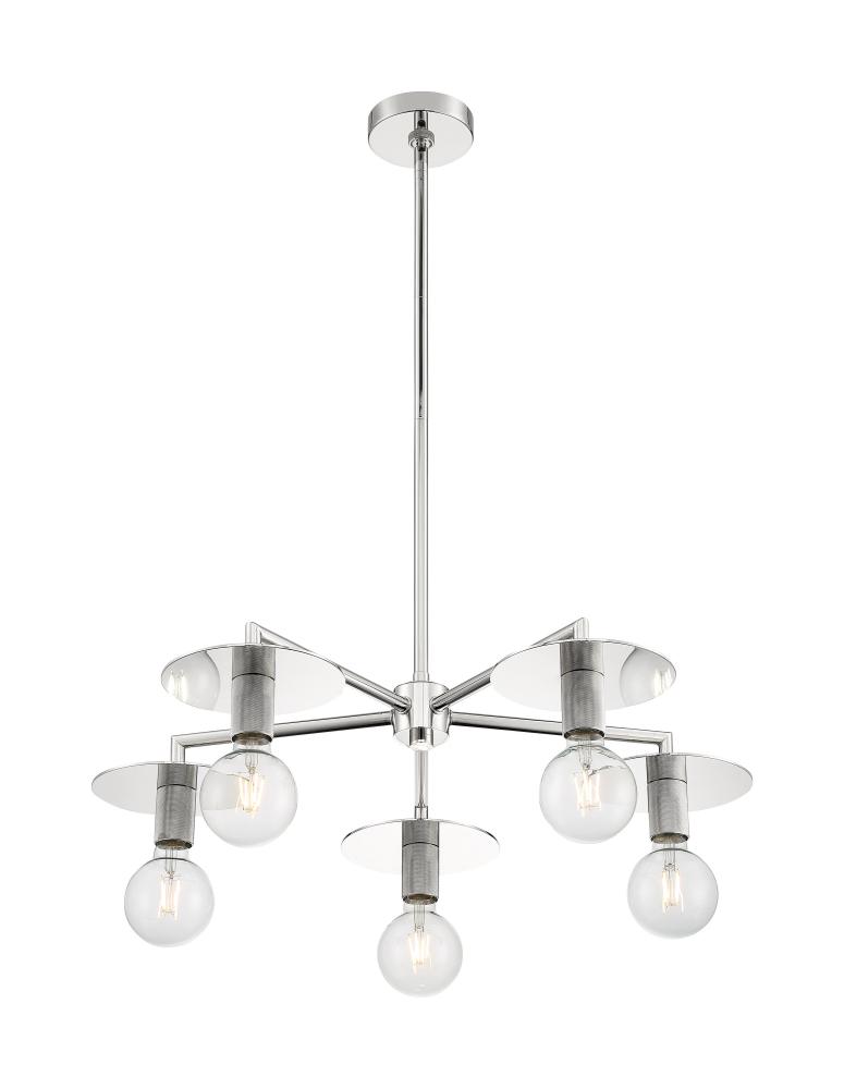 Bizet - 5 Light Chandelier with- Polished Nickel Finish