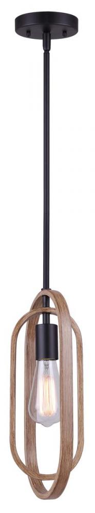 Dilan 1 Light Pendant, Brown Finish