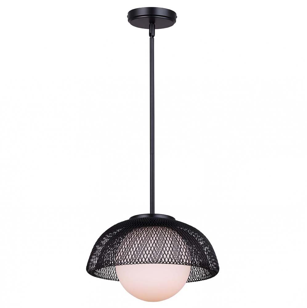 EMERICH, IPL2028B01BK, MBK Color, 1 Lt Rod Pendant, Dual Mount, Flat Opal Glass, 60W Type A