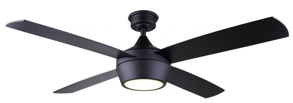 Judson 52 in. Indoor Matte Black Standard Ceiling Fan with Soft White Integrated LED with Remote Inc