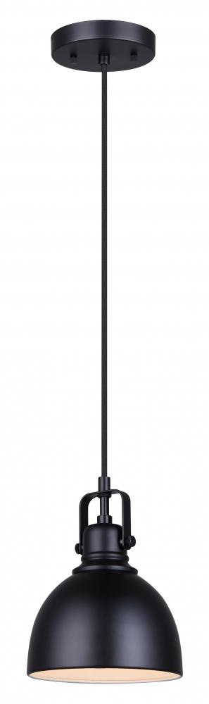 POLO, IPL622A01BK, MBK Color, 1 Lt Cord Pendant, 60W Type A, 6.25" W x 9.5 - 57.5" H