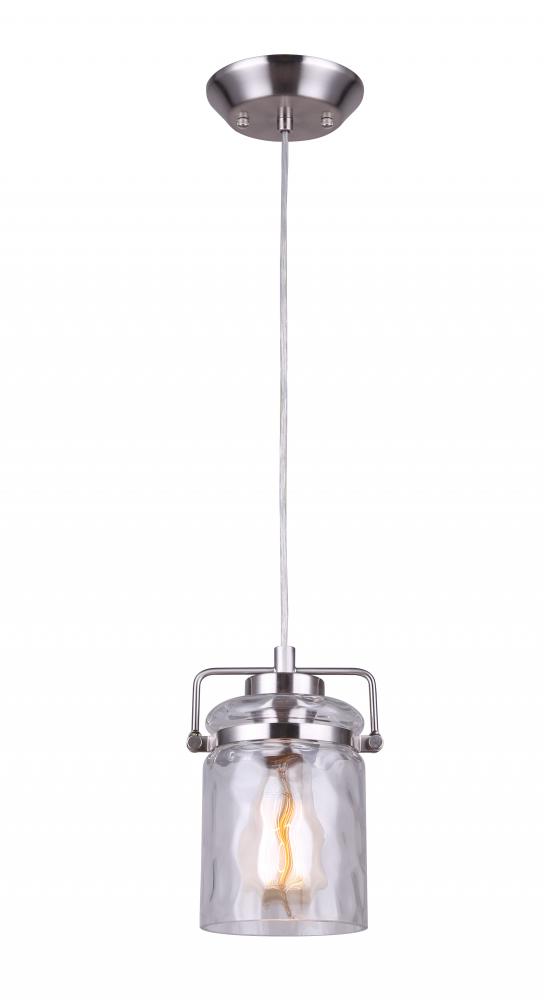 Arden 1 Light Pendant, Nickel Finish