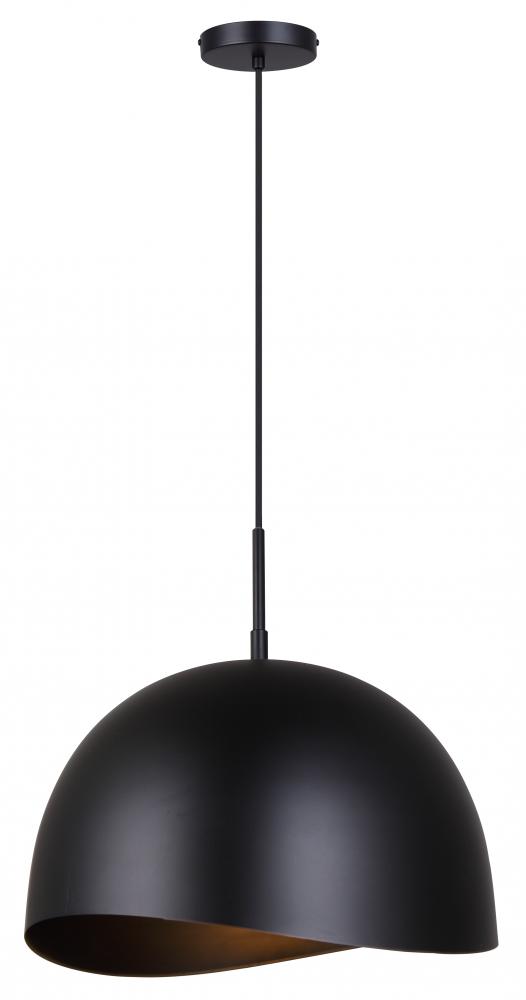 HENLEE, IPL1122A01BK16, MBK Color, 1 Lt 15.75" Width Cord Pendant, 60W Type A, 15.75" W x 17