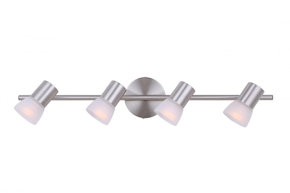 Hudson 4 Light Track Lighting, Nickel Finish