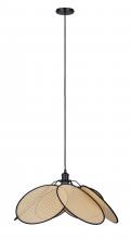 Canarm IPL2182B01BKP - MBK+Plastic Rattan Color, 1 Lt Cord Pendant, 60W Type G40, 23.6in W x 12.75 - 61in H x 23.6inch D