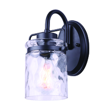 Canarm IVL707A01GPH - ARDEN, 1 Lt Vanity, Watermark Glass, 100W Type A, 5.75inch W x 10.5inch H x 7.25inch D