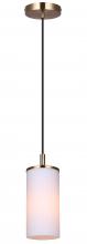 Canarm IPL1165A01GD - KINSLEA 60-Watt 1 Light Gold Mid Century Modern Pendant with White Glass Shade