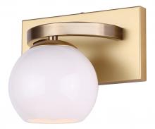 Canarm IVL1169A01GDP - MONROE 6.25 in. 1 Light Gold Sconce with Opal Glass Shade