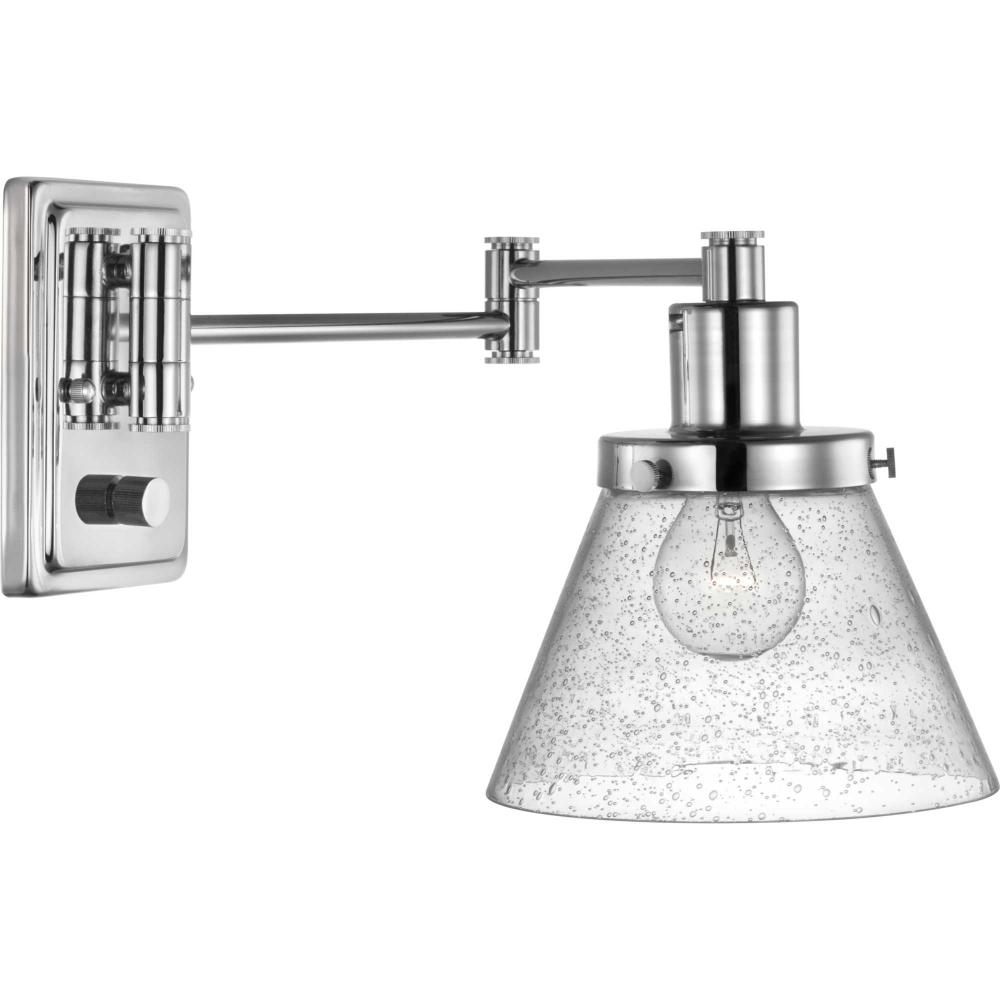 Hinton Collection Polished Nickel Swing Arm Wall Light