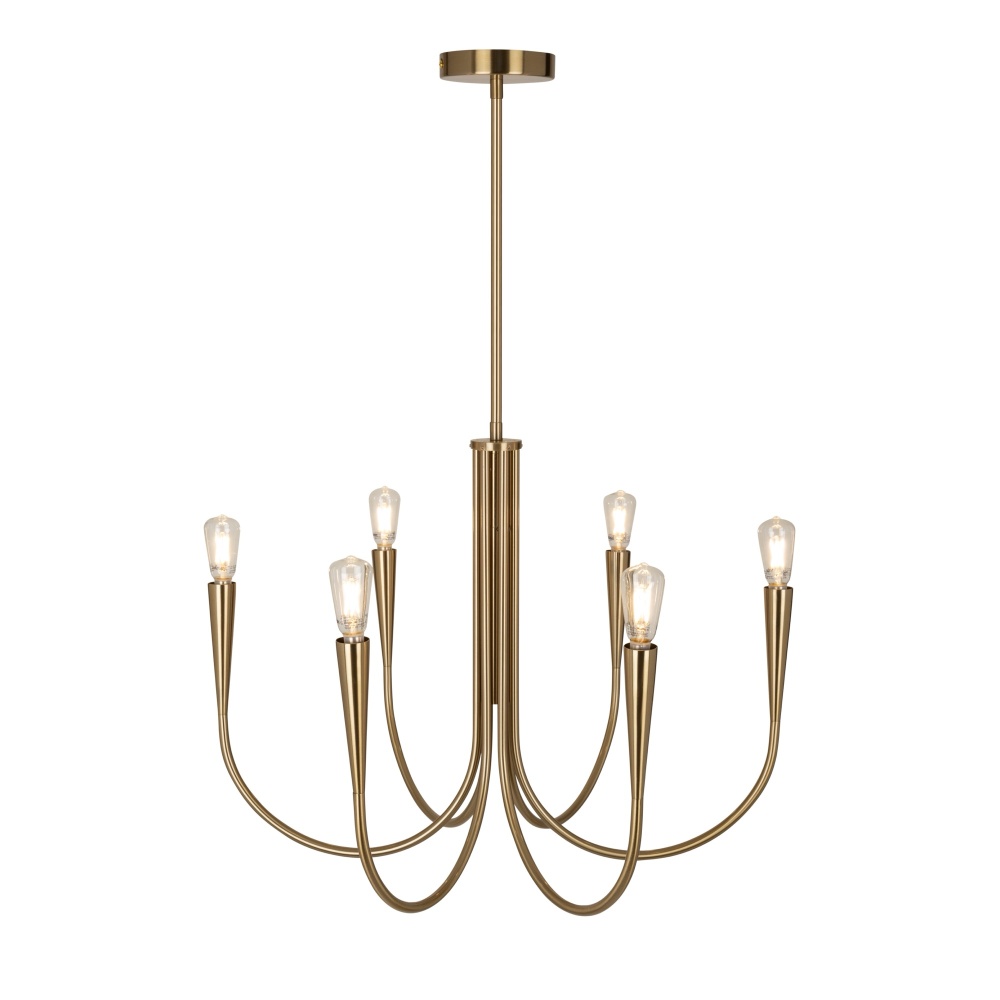 Bronte Collection 6-Light Chandelier Brass