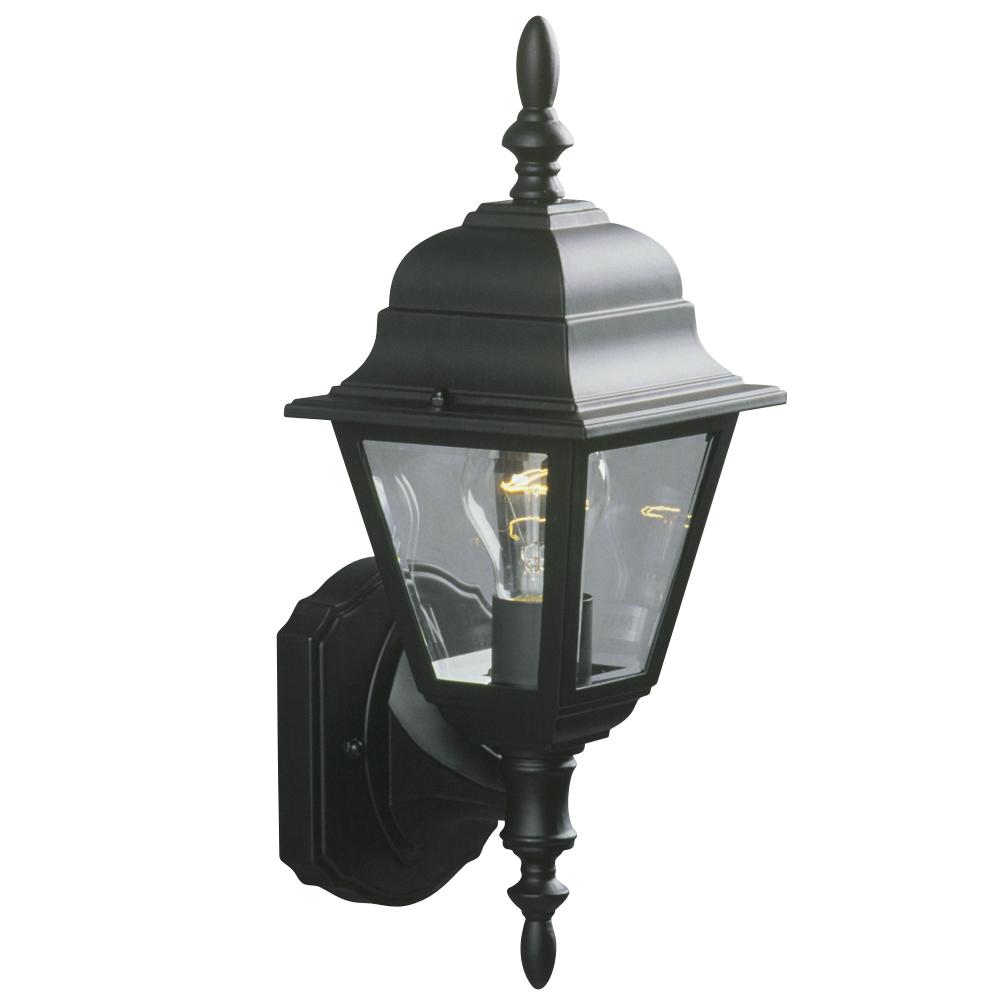 Outdoor Cast Aluminum Lantern - Black w/ Clear Beveled Glass