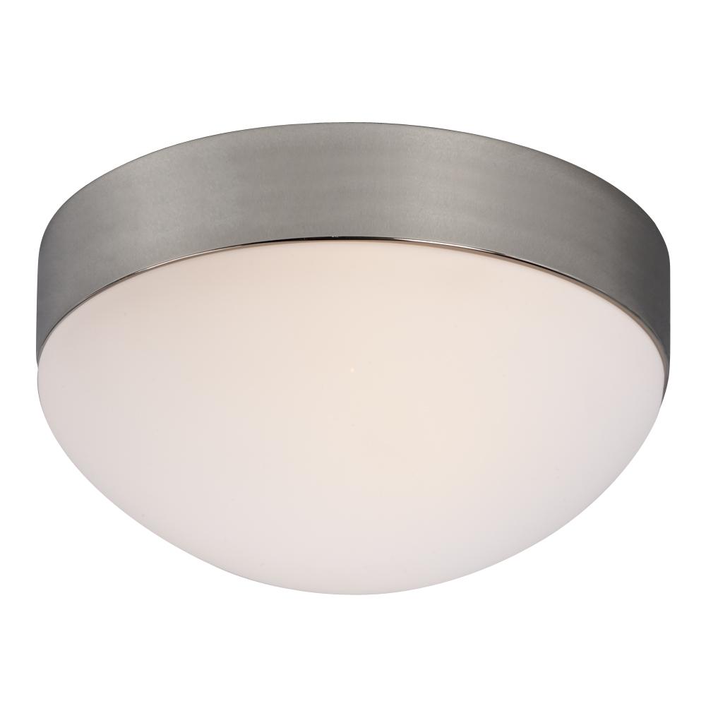 1-Light Flush Mount - Chrome with Satin White Glass