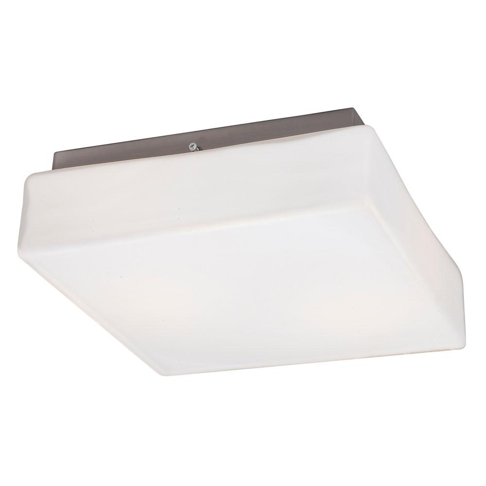 Flush Mount Ceiling Light - in Brushed Nickel finish with Satin White Glass (*ENERGY STAR Pending)