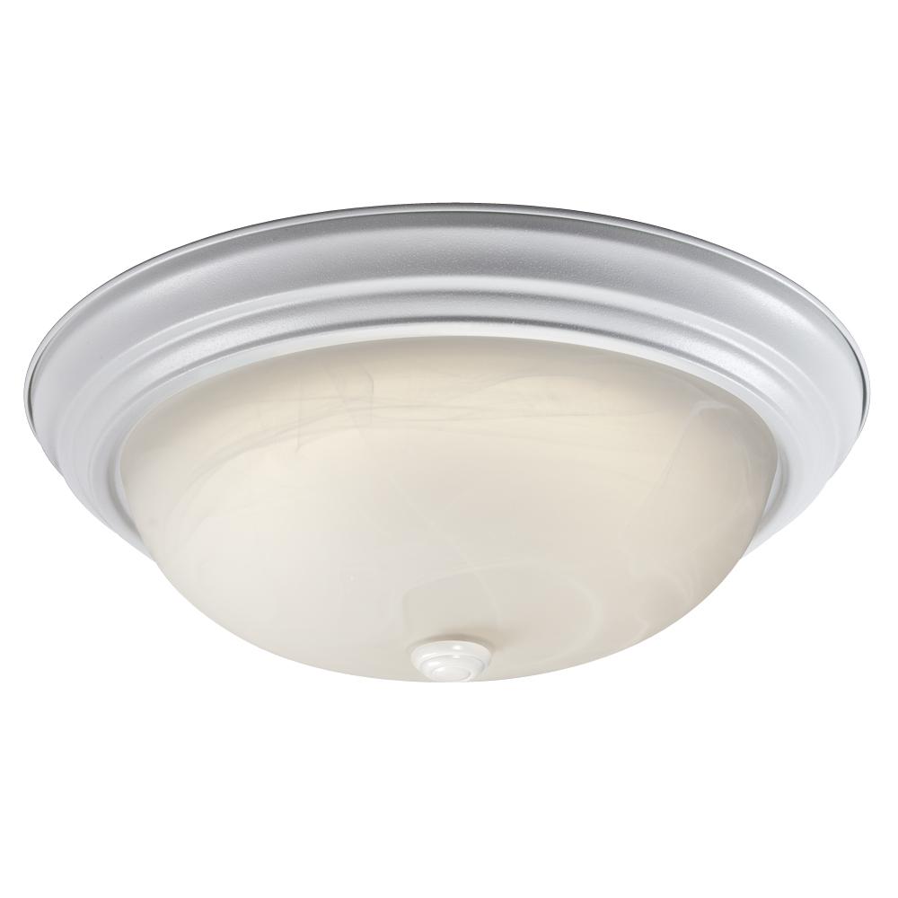 Flush Mount - White w/ Marbled Glass