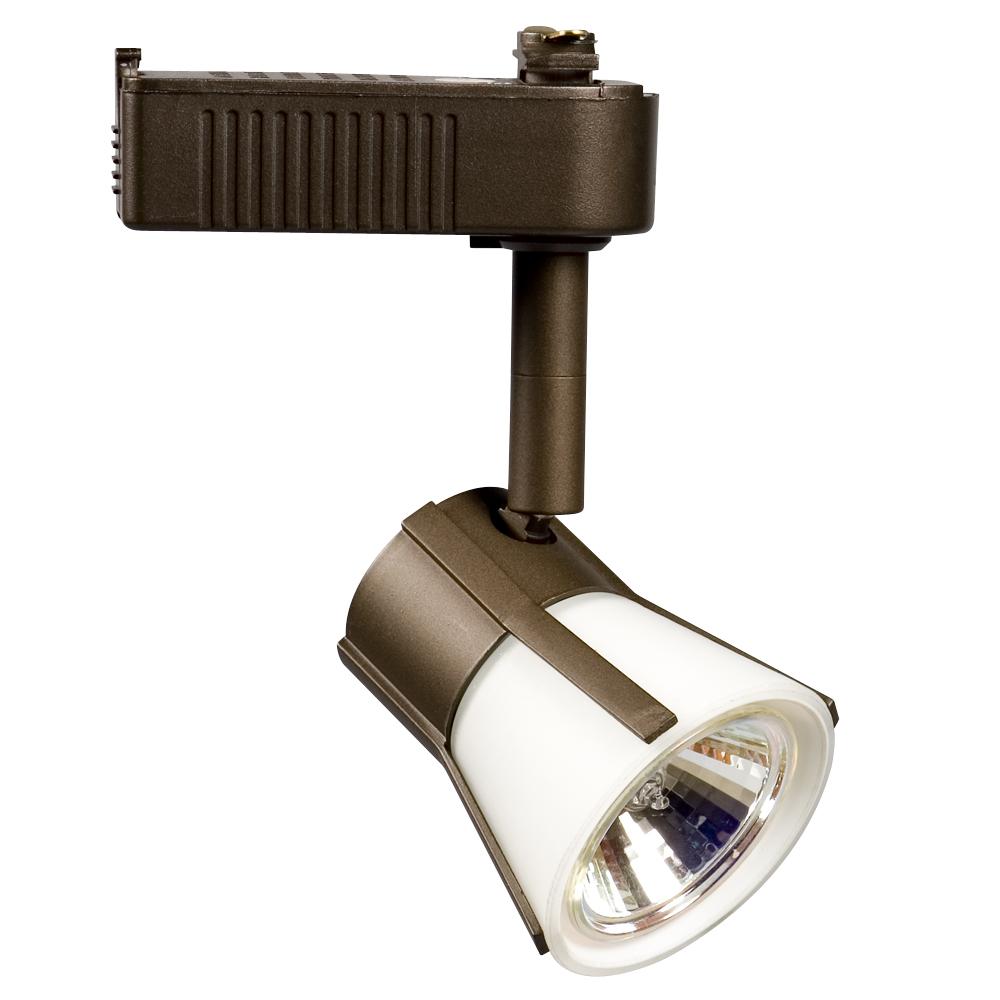 Halogen Track Head - Bronze w/ White Glass