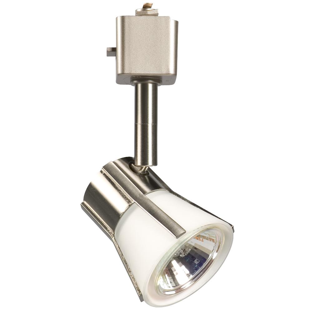 Halogen Track Head - Brushed Nickel w/ White Glass