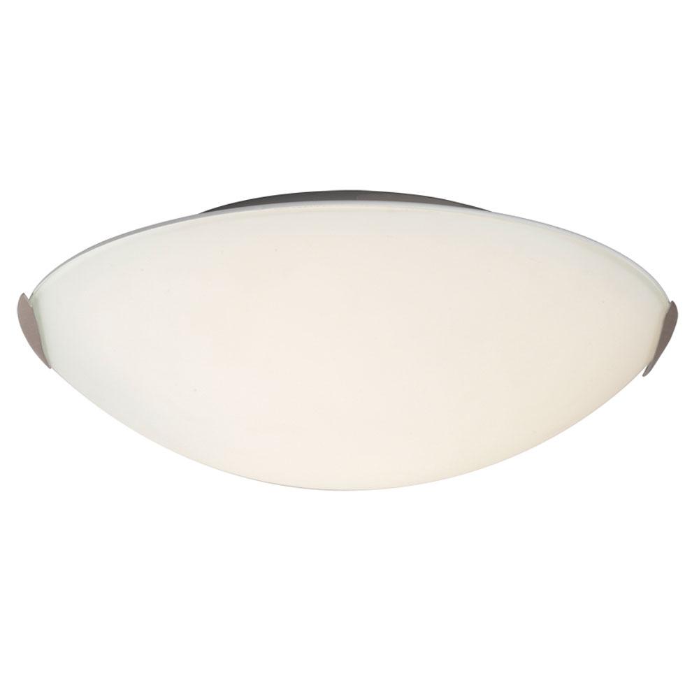 LED Flush Mount Ceiling Light - in Brushed Nickel finish with Satin White Glass