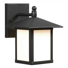 Galaxy Lighting 312680BK - Outdoor Lantern - Black w/ Marbled White Glass