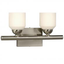 Galaxy Lighting 724102BN - Two Light Vanity - Brushed Nickel w/ Satin White Glass